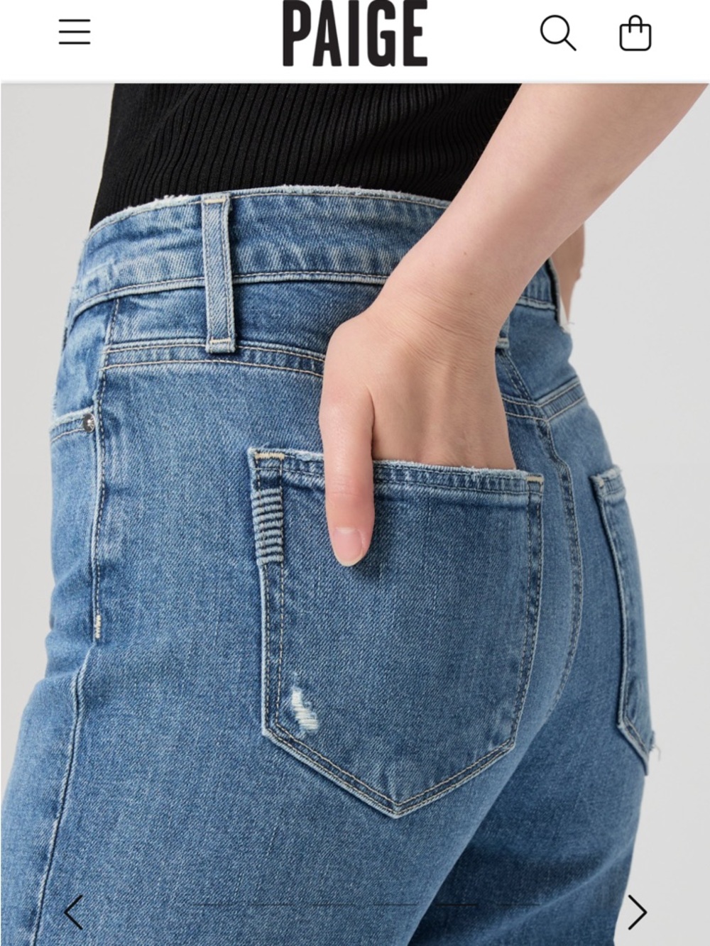 NWT PAIGE Leenah slim wide leg denim jeans 28 volar distressed $250 - Picture 2 of 12